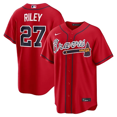 Maillot réplique Nike Austin Riley rouge des Braves d'Atlanta pour homme