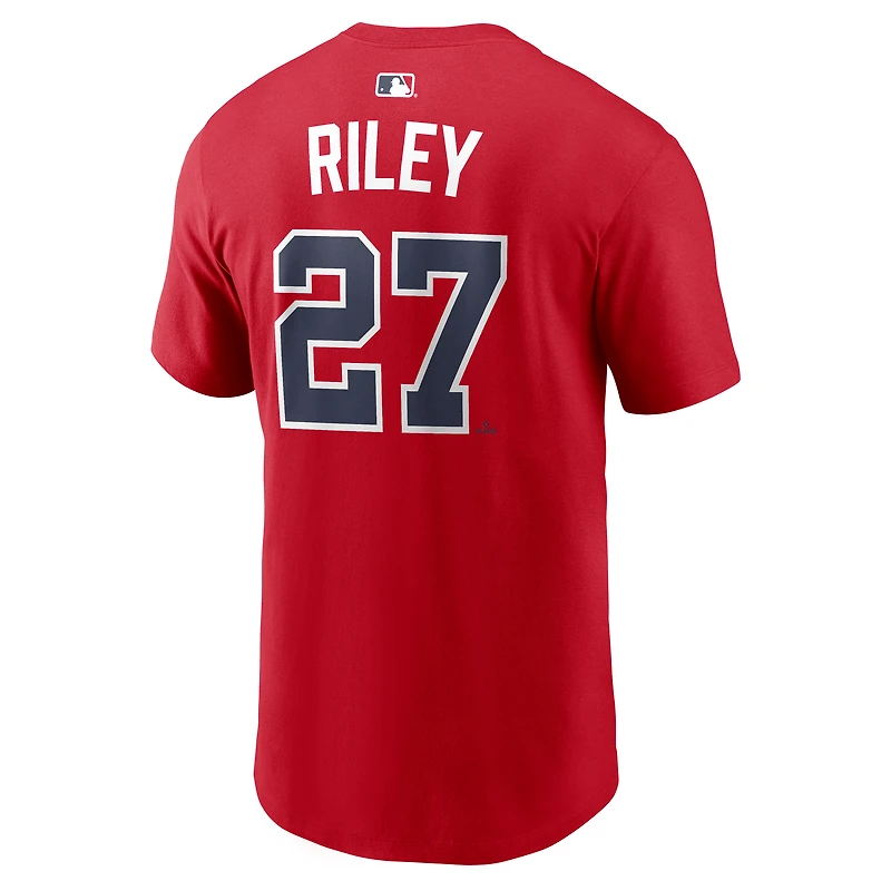 Men's Nike Austin Riley Red Atlanta Braves Home Name & Number T-Shirt