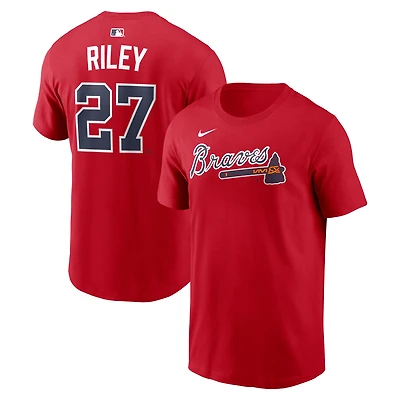 Men's Nike Austin Riley Red Atlanta Braves Home Name & Number T-Shirt