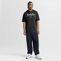 T-shirt à capuche Nike Atlanta Braves bleu marine pour homme, en mélange de trois matières.