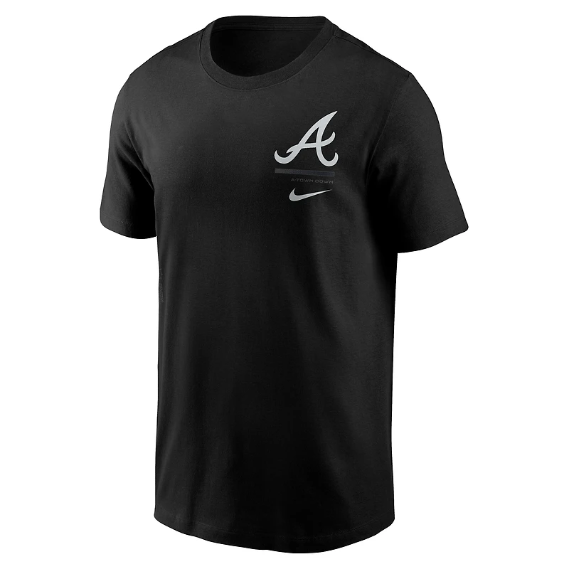 T-shirt Nike noir pour homme avec logo Atlanta Braves