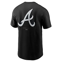 T-shirt Nike noir pour homme avec logo Atlanta Braves