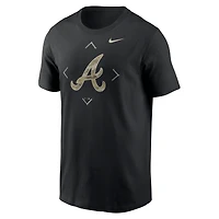 T-shirt à logo camouflage Atlanta Braves de Nike noir pour homme