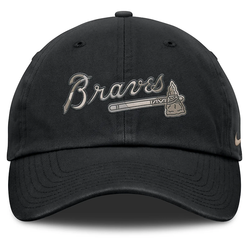 Men's Nike Black Atlanta Braves Camo Pack Club Adjustable Hat
