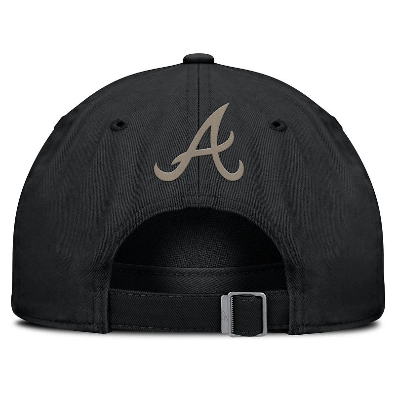 Casquette ajustable Nike noire Atlanta Braves Camo Pack Club pour homme