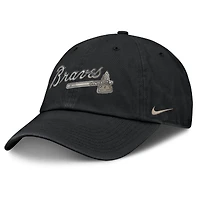 Casquette ajustable Nike noire Atlanta Braves Camo Pack Club pour homme