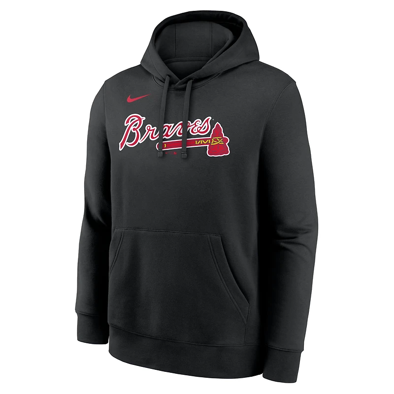 Men's Nike Black Atlanta Braves Club Hoodie