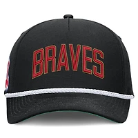 Casquette ajustable Nike Atlanta Braves Cooperstown Collection Rise noire pour homme