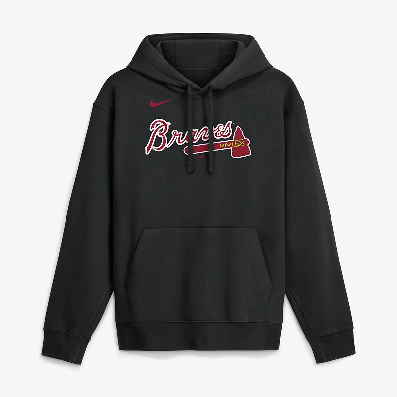 Men's Nike Black Atlanta Braves Dri-Fit Club Hoodie