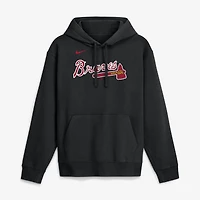 Men's Nike Black Atlanta Braves Dri-Fit Club Hoodie