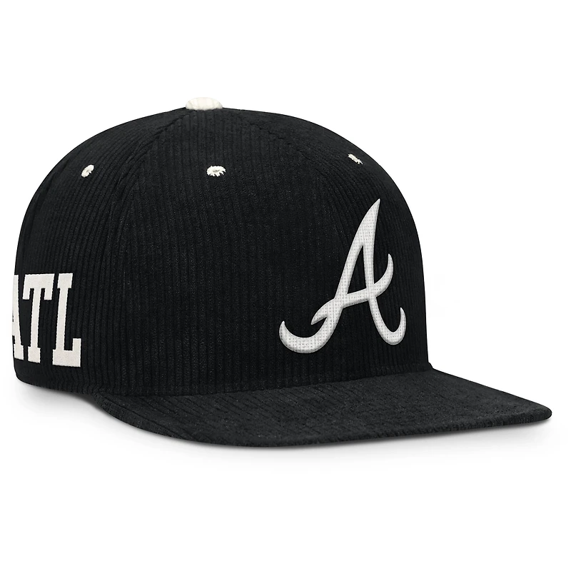 Men's Nike  Black Atlanta Braves Pro Corduroy Structured Snapback Hat