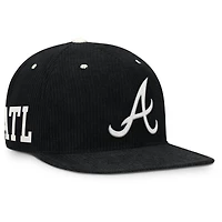 Men's Nike  Black Atlanta Braves Pro Corduroy Structured Snapback Hat