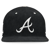 Casquette structurée à fermeture snapback Nike Atlanta Braves Pro en velours côtelé noir pour homme