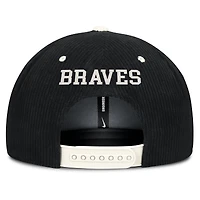 Casquette structurée à fermeture snapback Nike Atlanta Braves Pro en velours côtelé noir pour homme