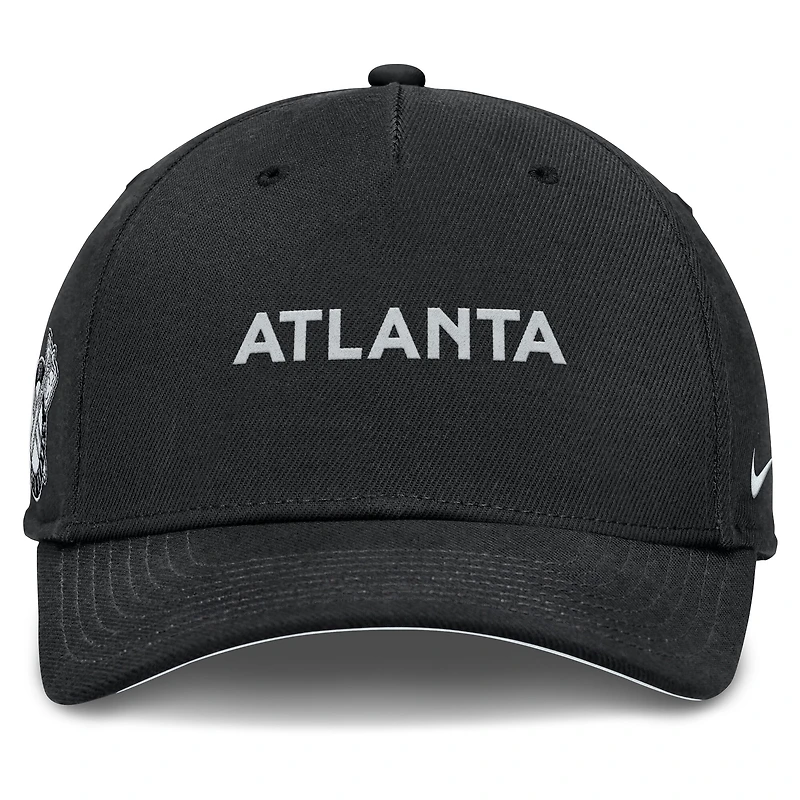 Men's Nike  Black Atlanta Braves Rise Performance Adjustable Hat