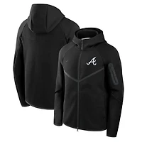 Sweat à capuche zippé Nike Tech Fleece raglan noir Atlanta Braves pour homme