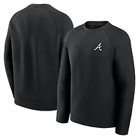 Men's Nike Black Atlanta Braves Tech Fleece Raglan Sweatshirt