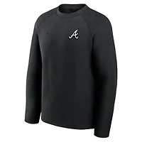 Men's Nike Black Atlanta Braves Tech Fleece Raglan Sweatshirt