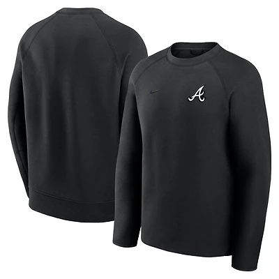 Men's Nike Black Atlanta Braves Tech Fleece Raglan Sweatshirt