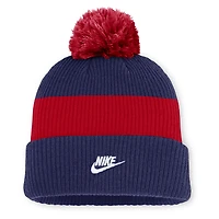 Bonnet à revers Nike bleu/rouge Atlanta Braves Cooperstown Collection Peak Standard pour homme avec pompon