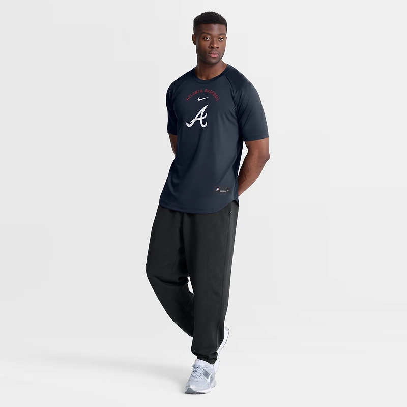 Men's Nike Blue Atlanta Braves Authentic Collection Batting Practice Pre-Game Raglan Dri-FIT Top