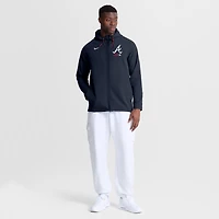 Men's Nike Blue Atlanta Braves Authentic Collection Raglan Therma-FIT Full-Zip Hooded Jacket