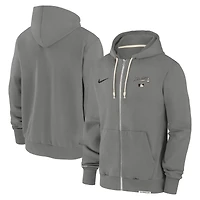 Sweat à capuche entièrement zippé Nike Charcoal Atlanta Braves Authentic Collection Travel Performance pour homme