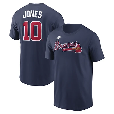 Men's Nike Chipper Jones Navy Atlanta Braves Cooperstown Collection Name & Number T-Shirt