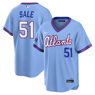 Maillot Nike Chris Sale bleu poudré Atlanta Braves 2026 City Connect Stadium pour homme