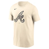 Men's Nike Cream Atlanta Braves Camo Logo T-Shirt