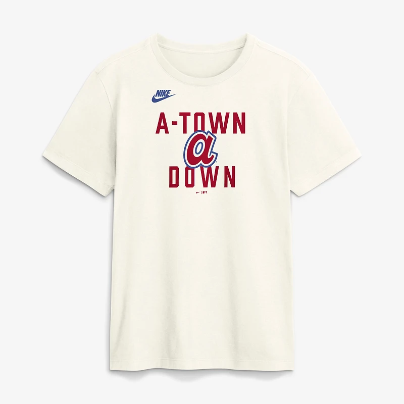 T-shirt Nike crème pour homme, collection Atlanta Braves Cooperstown, inspiré des années 70