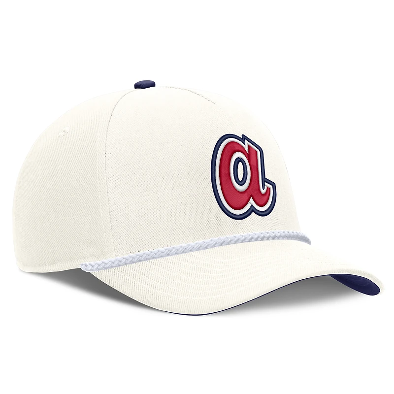 Casquette ajustable Nike Atlanta Braves Cooperstown Rise couleur crème pour homme