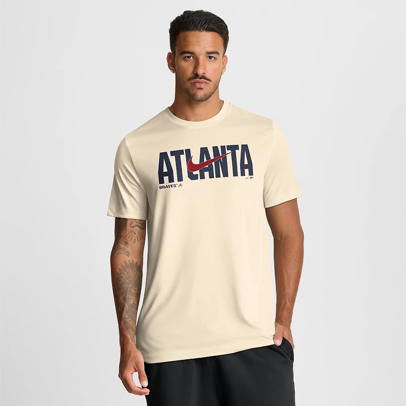 T-shirt Nike Dri-FIT Legend Swoosh gris chiné pour homme, Atlanta Braves