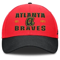 Men's Nike Crimson/Black Atlanta Braves Neon 90s Rise Adjustable Hat