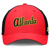 Men's Nike Crimson/Black Atlanta Braves Neon 90s Rise SwooshFlex Hat