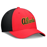 Men's Nike Crimson/Black Atlanta Braves Neon 90s Rise SwooshFlex Hat