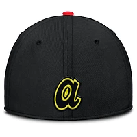 Men's Nike Crimson/Black Atlanta Braves Neon 90s Rise SwooshFlex Hat