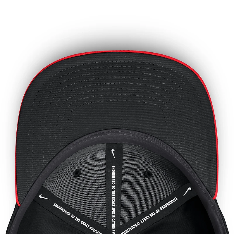 Men's Nike Crimson/Black Atlanta Braves Neon 90s Rise SwooshFlex Hat