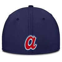 Casquette Nike Performance Flex grise/bleu marine Atlanta Braves Rise Swoosh pour homme