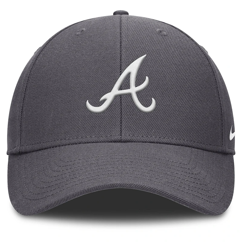 Men's Nike  Gray Atlanta Braves Club Performance Adjustable Hat