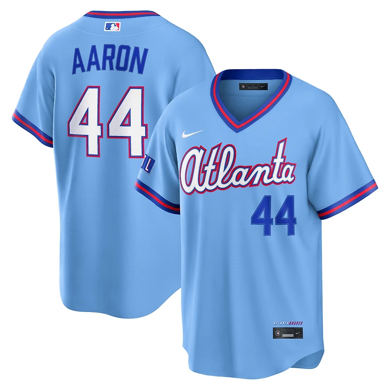 Men's Nike Hank Aaron Powder Blue Atlanta Braves 2026 City Connect Stadium Jersey
