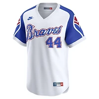 Maillot Nike Hank Aaron blanc pour homme, collection limitée Atlanta Braves Throwback Cooperstown