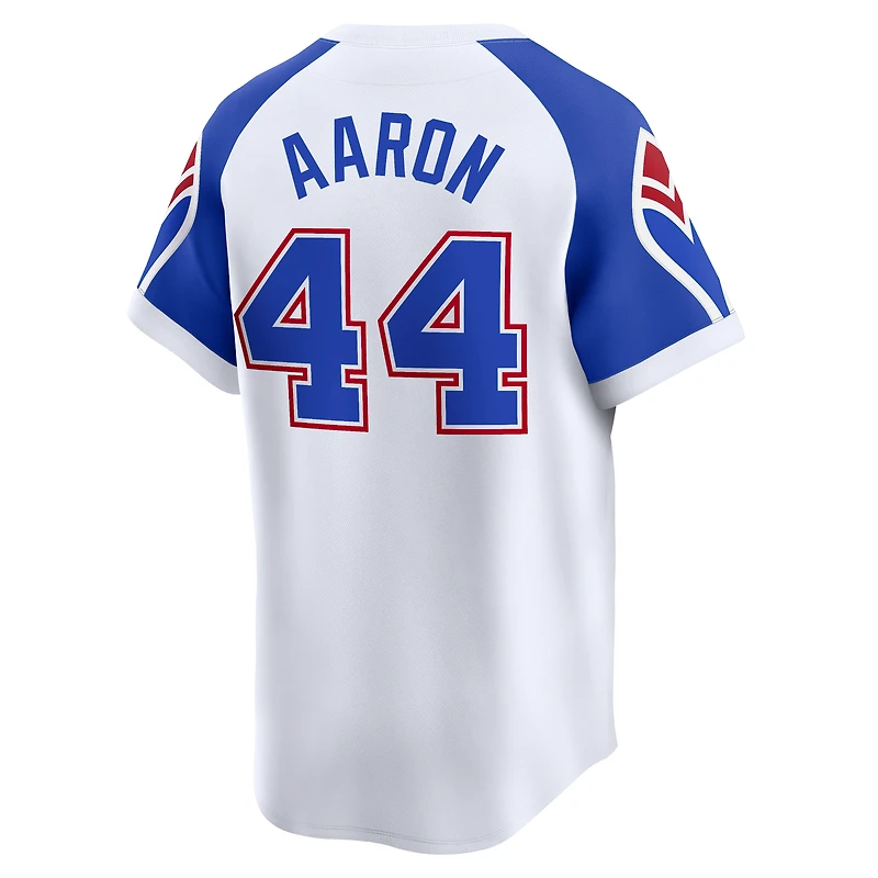 Men's Nike Hank Aaron White Atlanta Braves Throwback Cooperstown Limited Jersey