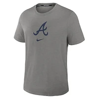 Men's Nike Heather Charcoal Atlanta Braves Authentic Collection Early Work Tri-Blend Dri-FIT T-Shirt