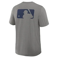 T-shirt Nike pour homme, couleur gris anthracite chiné, collection authentique Atlanta Braves, modèle Early Work Tri-Blend Dri-FIT