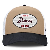 Men's Nike  Khaki/Black Atlanta Braves Rise A-Frame Trucker Adjustable Hat
