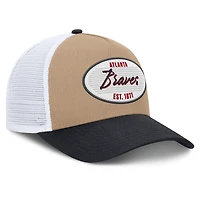Casquette trucker ajustable Nike Atlanta Braves Rise kaki/noir pour homme