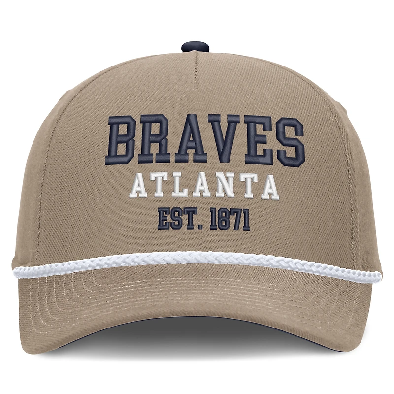Men's Nike Khaki Atlanta Braves Father's Day Rope Rise Adjustable Hat
