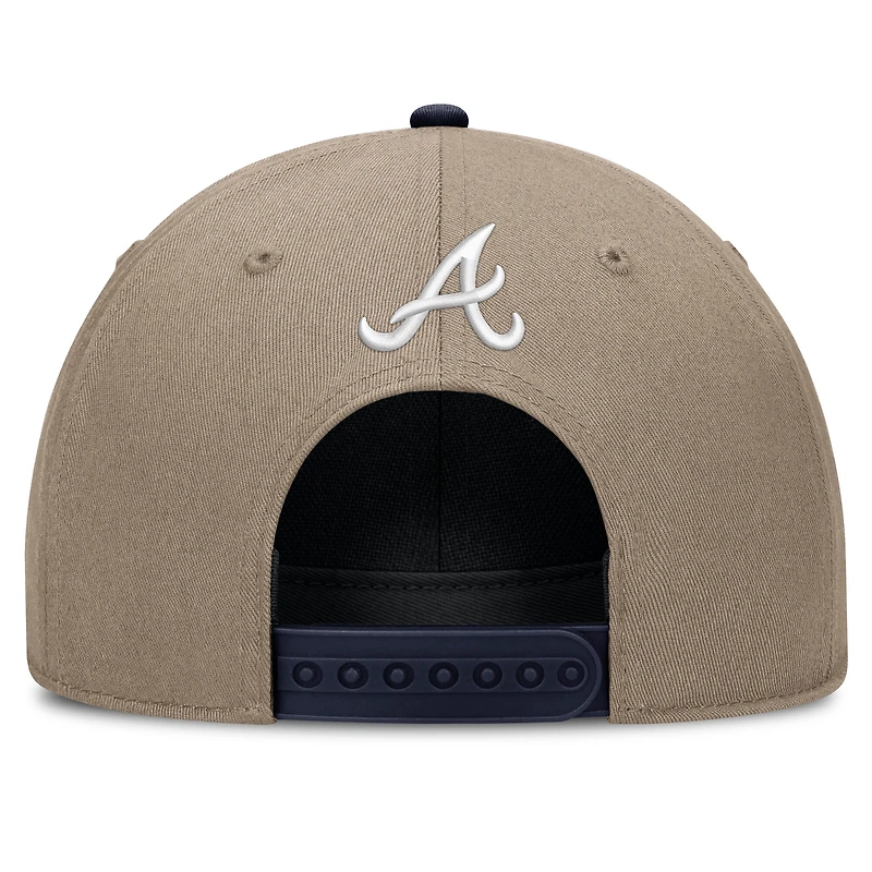 Casquette Nike kaki Atlanta Braves pour homme, édition spéciale Fête des Pères, taille haute ajustable