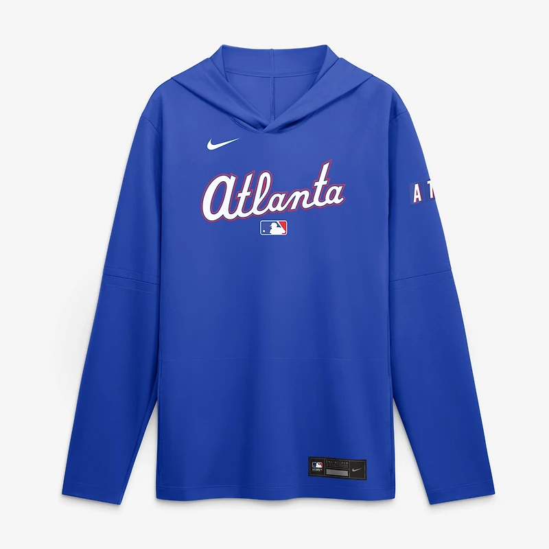 T-shirt à capuche manches longues Nike Atlanta Braves 2026 City Connect Dri-FIT bleu clair pour homme